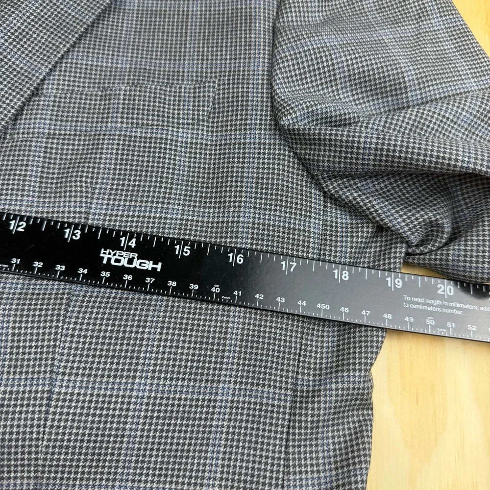 Hugo Boss Lanificio Tesse Biella James4 Men 38R Blazer Blue Grey Plaid Italian